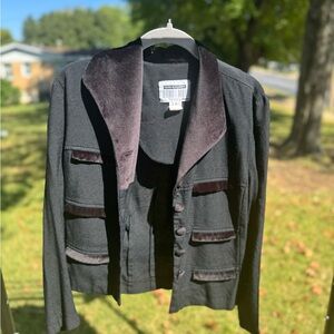 Vintage Dani Max Black Blazer with Velvet Trim – Size 8 (Petite)